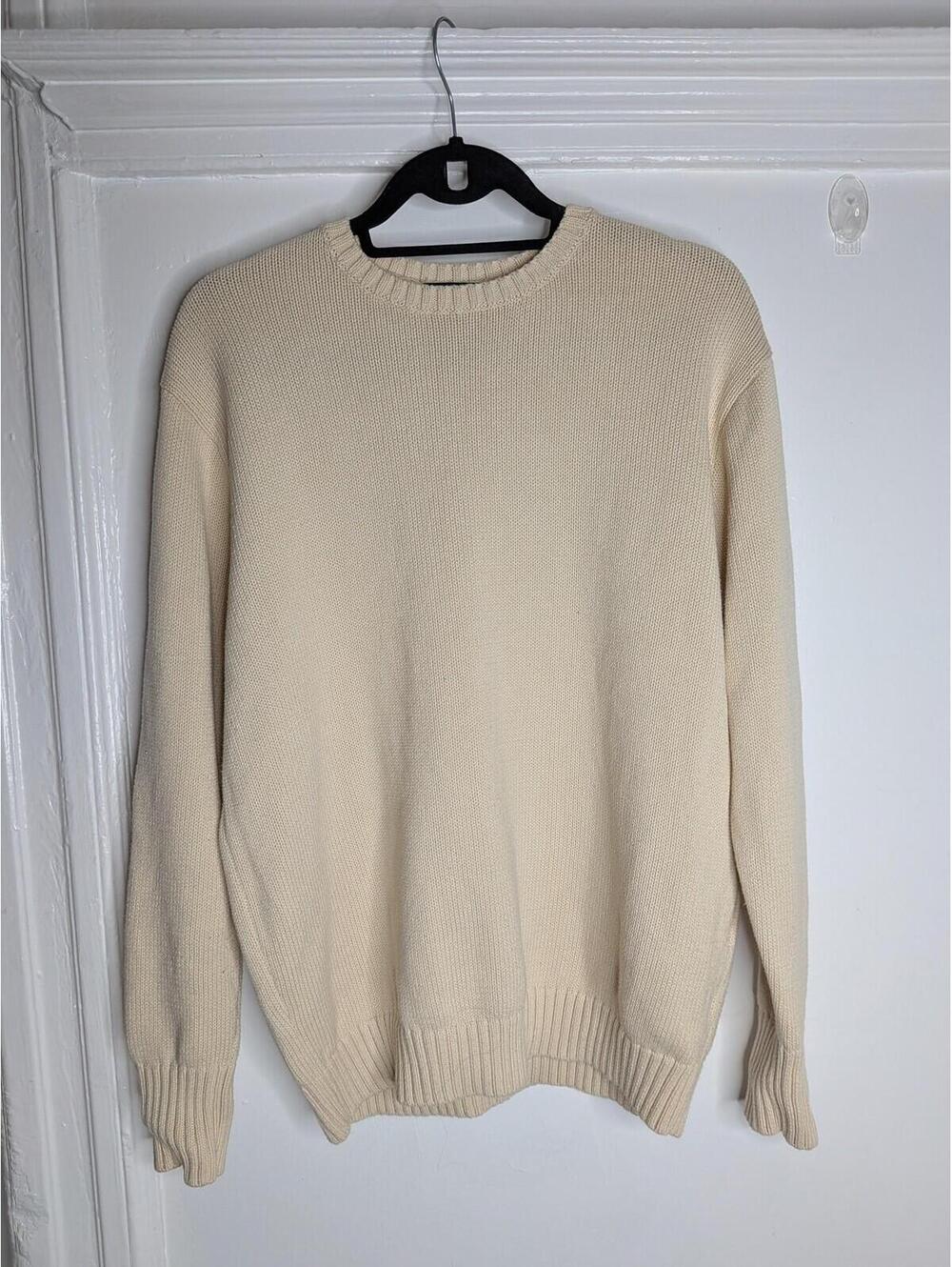 Brandy Melville Sweater Pullover Womens One Size White Cotton Knit Long Sleeve